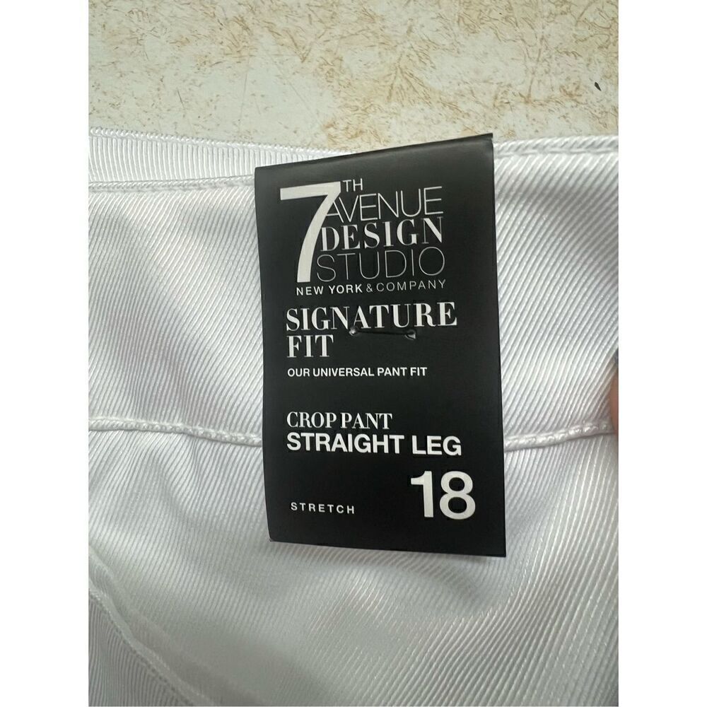 New York & Co 7Th Ave. White Crop Pants Sz 18 NWT - Picture 4 of 7